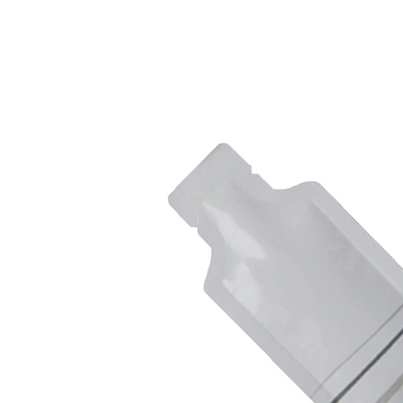 QQ Studio Pack of 100 Color Aluminum Metallized Foil Single-Use Dispenser Tip Open Bottom Heat Seal Sample Pouch (2" x 4.3", White w/Gray Bottom Stripes) - Image 2